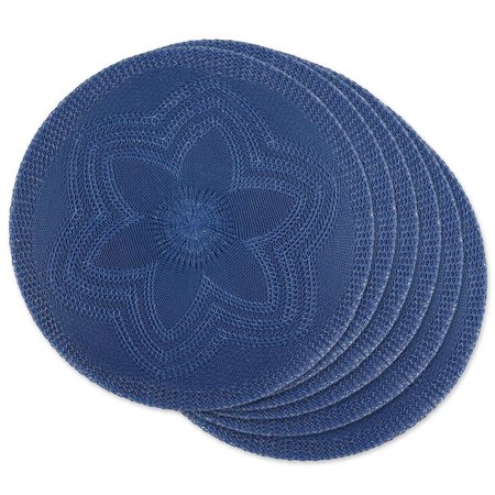 FASTFOOD French Blue Floral Pp Woven Round Placemat FA2567598